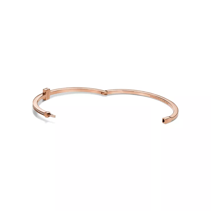 Tiffany T:Aufklappbarer Wire Armreif mit Diamanten in Roségold, 4