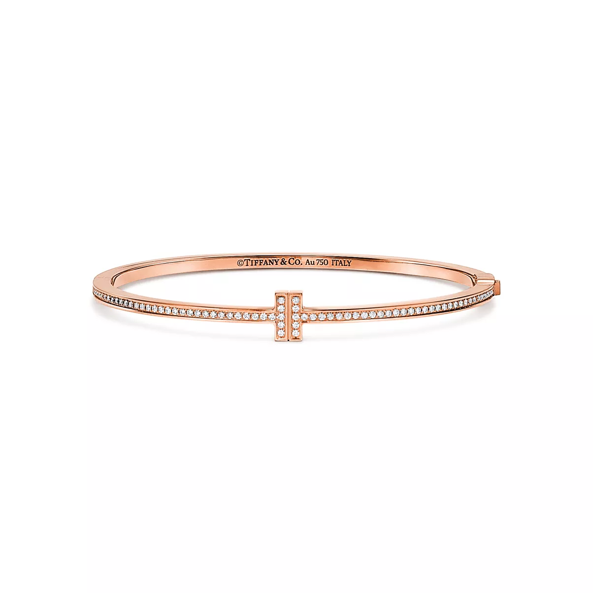 Diamond Hinged Wire Bangle in Rose Gold