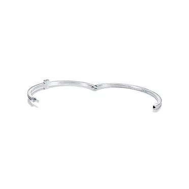 Tiffany T:Diamond Hinged Wire Bangle in White Gold, 3