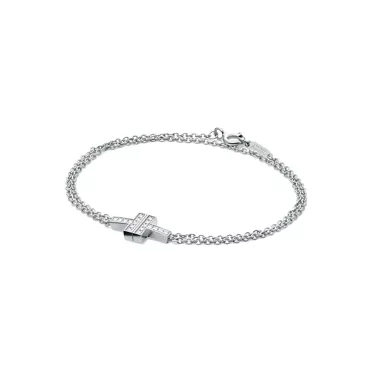 Tiffany T:Doppel-Gliederarmband mit Diamanten in Weißgold, 2