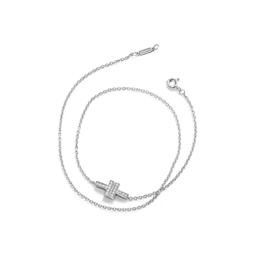 Tiffany T:Doppel-Gliederarmband mit Diamanten in Weißgold, 3