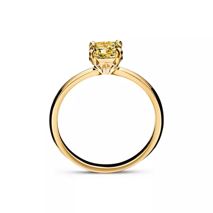 Tiffany True&reg;:Engagement Ring with a Cushion-cut Yellow Diamond in 18k Yellow Gold, 5