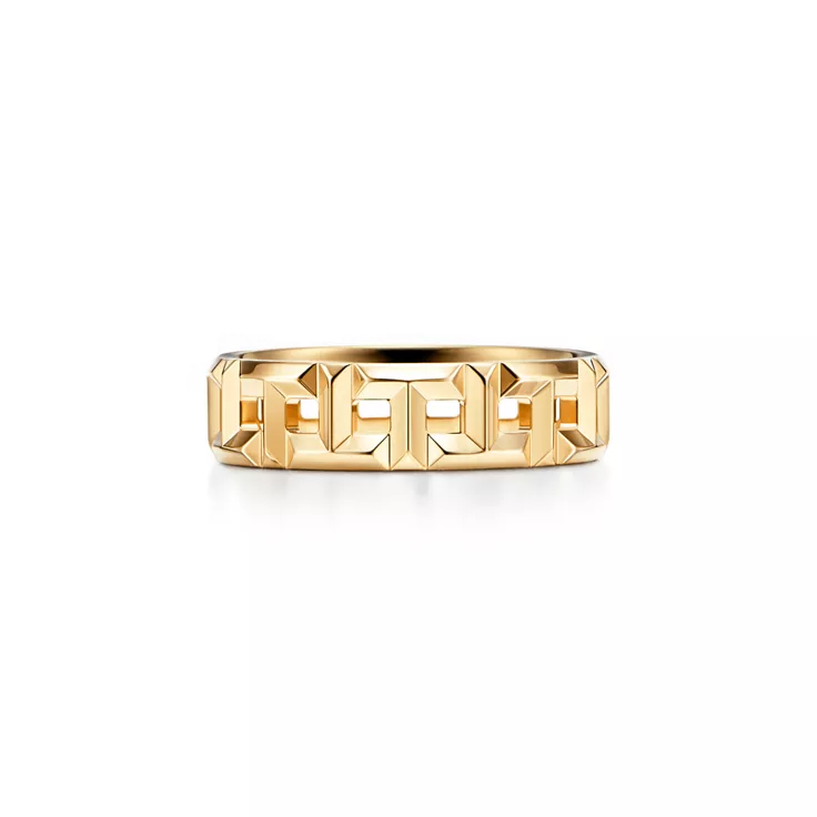 Tiffany T:True Wide Ring in Yellow Gold, 4