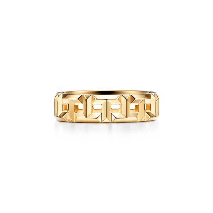 Tiffany T:True Wide Ring in Yellow Gold image number 4