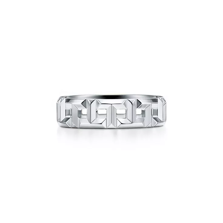 Tiffany T:True Wide Ring in White Gold, 4