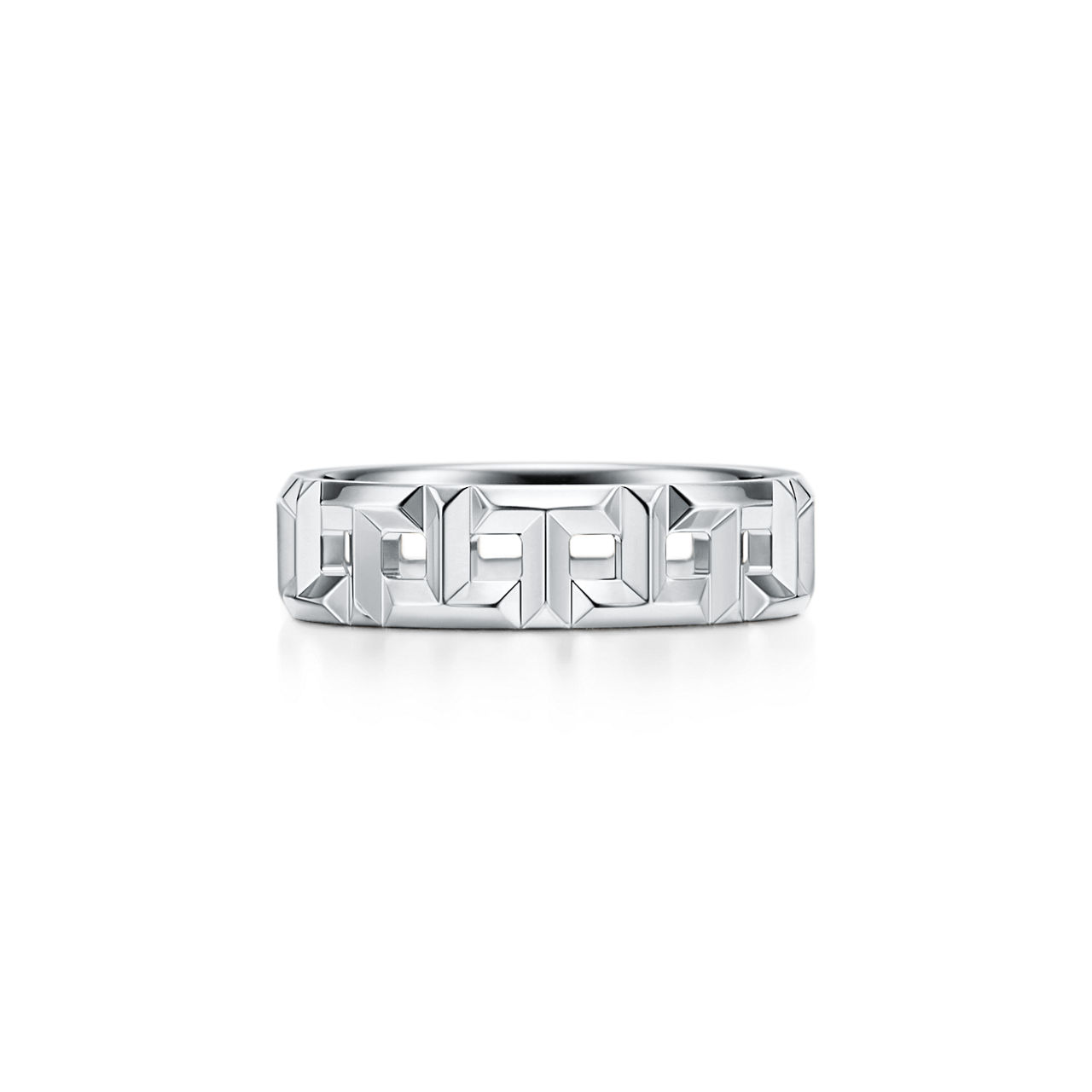 True breiter Ring in Weißgold