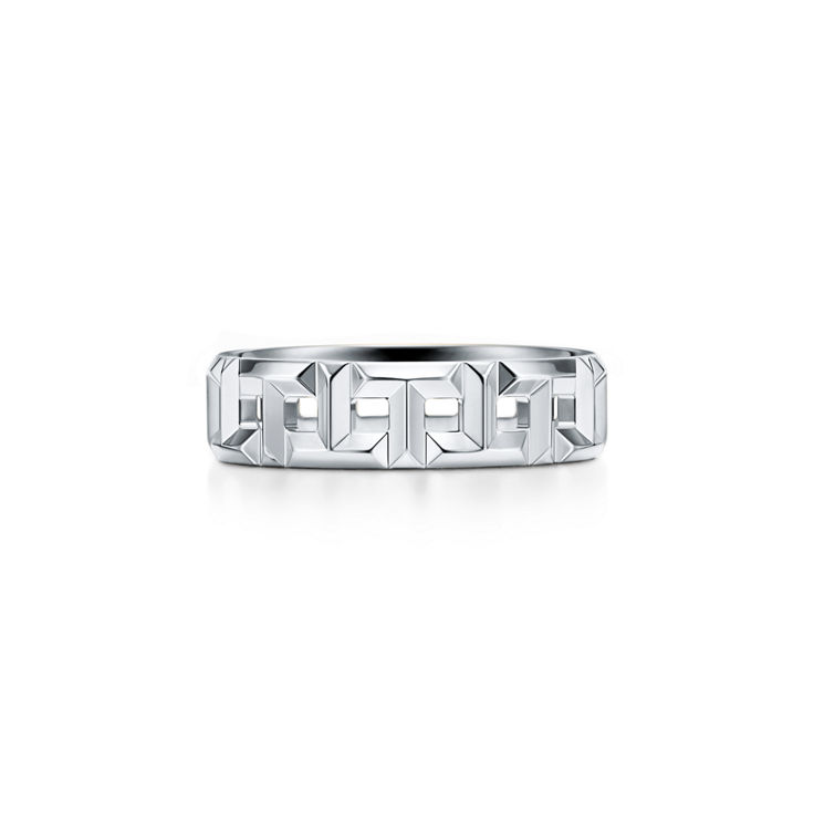 Tiffany T:True Wide Ring in White Gold image number 4