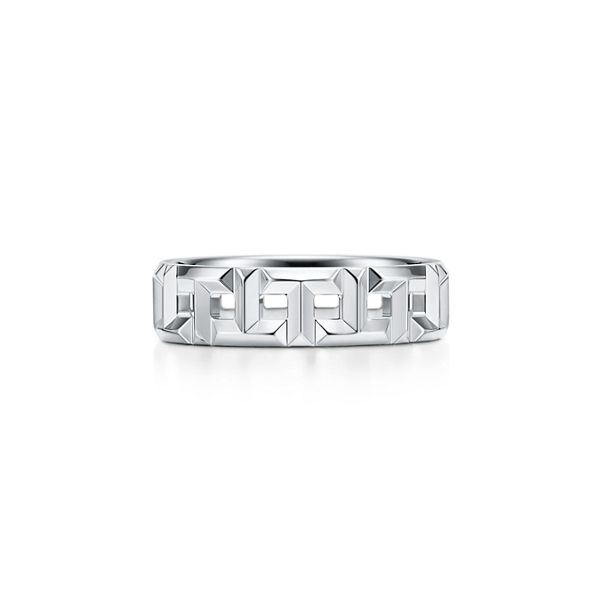 Tiffany T:True Wide Ring in White Gold