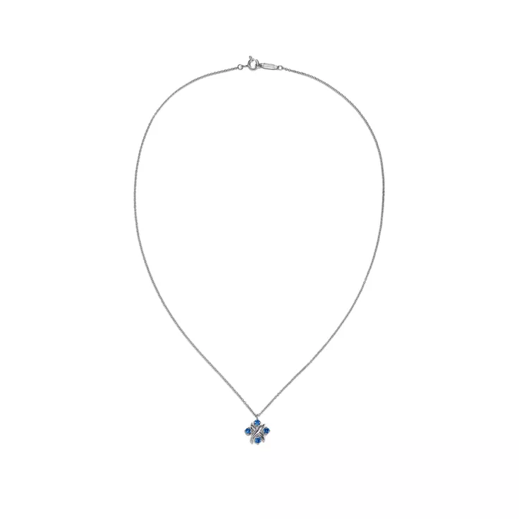 Sixteen Stone by Tiffany:Pendant in Platinum with Sapphires, 1