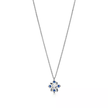 Sixteen Stone by Tiffany:Pendant in Platinum with Sapphires, 2