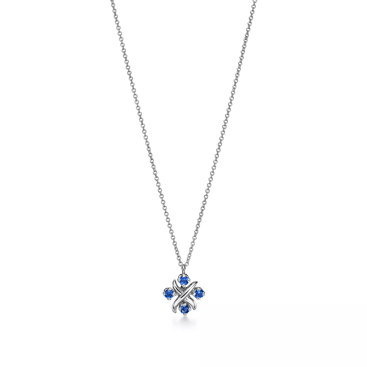 Pendant in Platinum with Sapphires