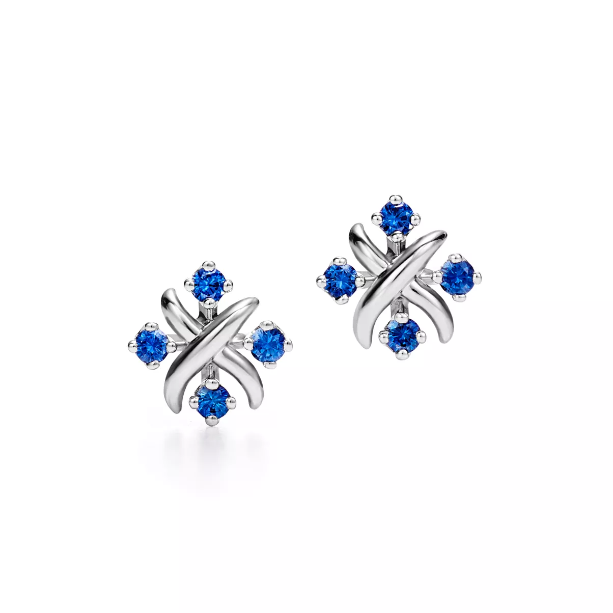 Earrings in Platinum with Sapphires