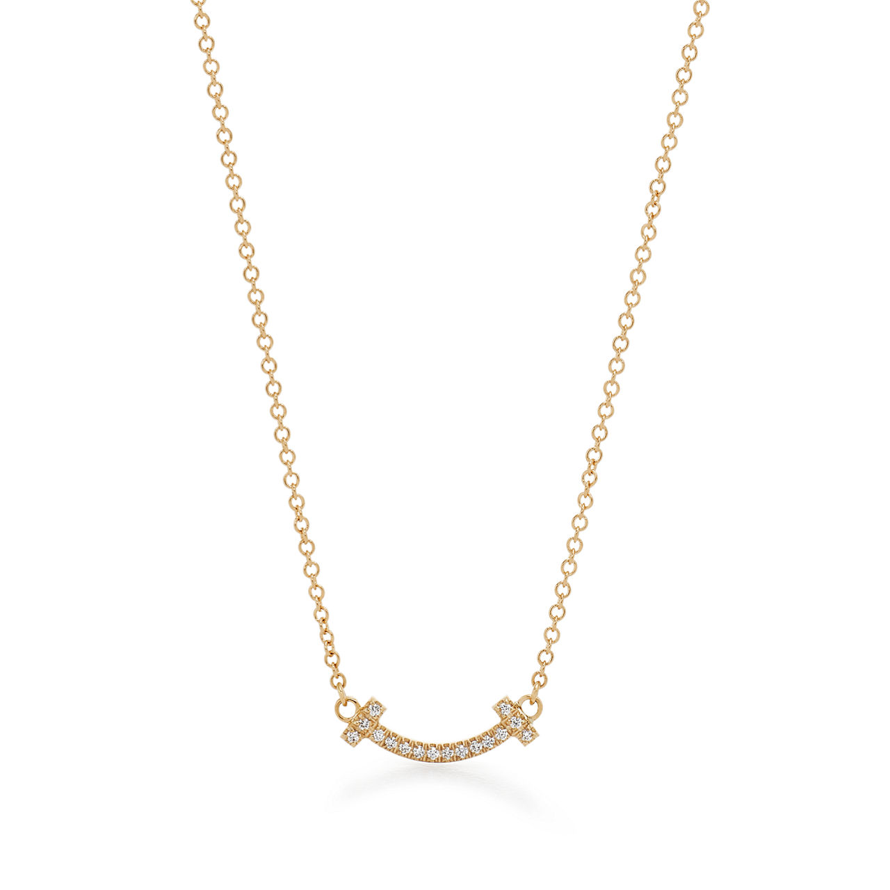 Tiffany T:Smile Pendant in Yellow Gold with Diamonds image number 0