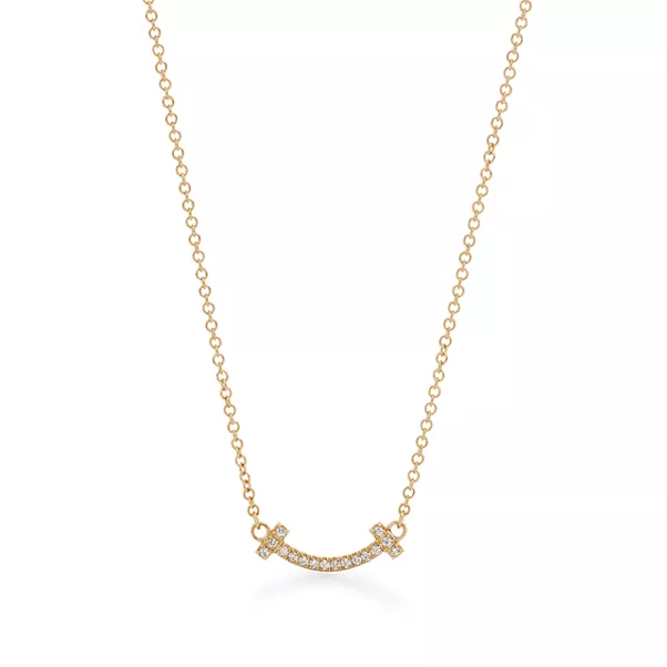 Colgante Smile de oro amarillo con diamantes