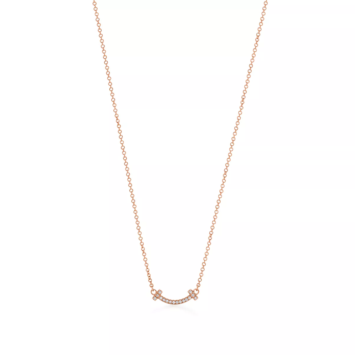 Smile Pendant in Rose Gold with Diamonds