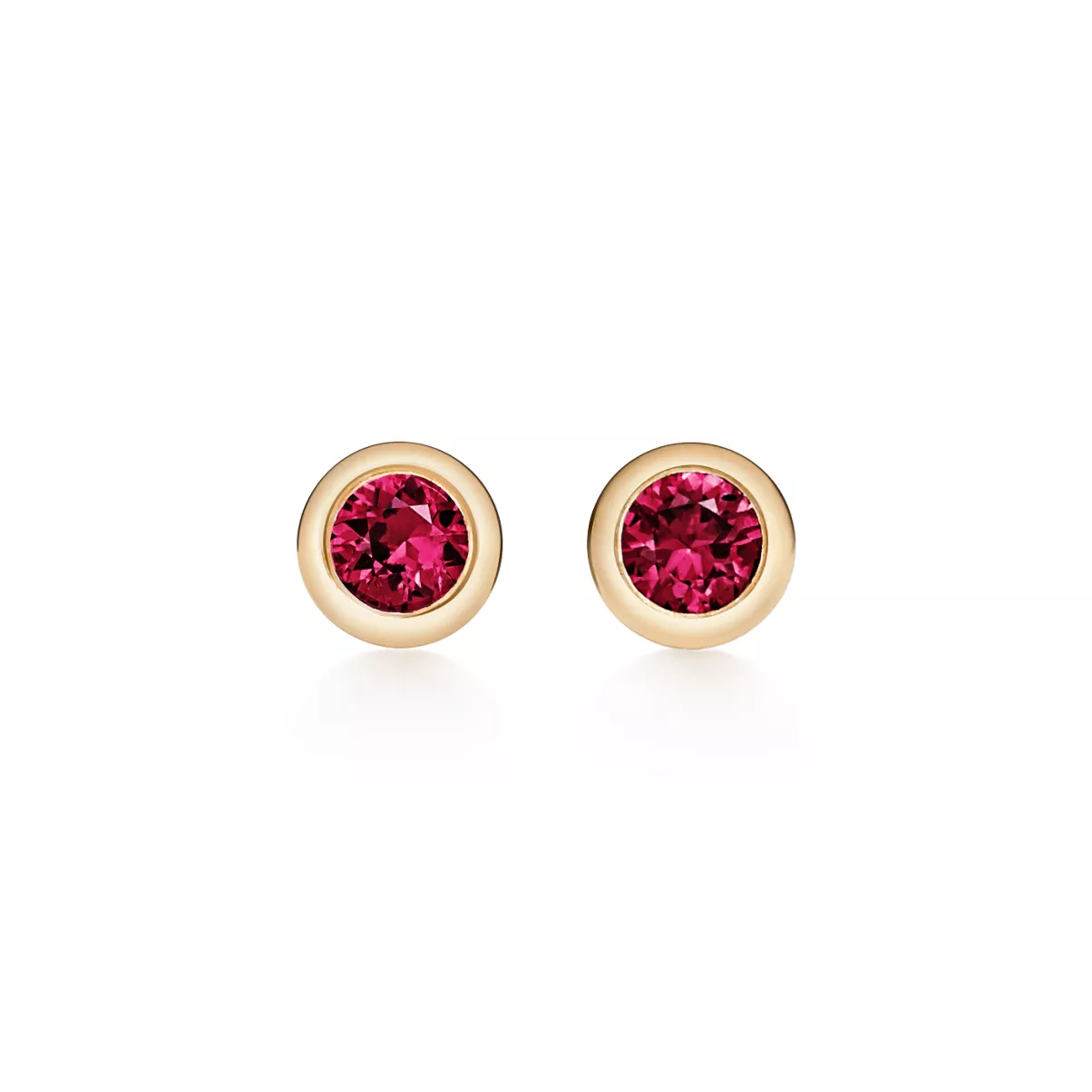 Color by the Yard Earrings in Yellow Gold with Rubies