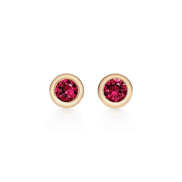 Elsa Peretti®:Color by the Yard Earrings in Yellow Gold with Rubies