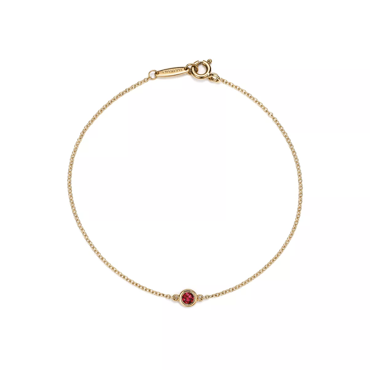 Color by the Yard Bracelet in Yellow Gold with a Ruby