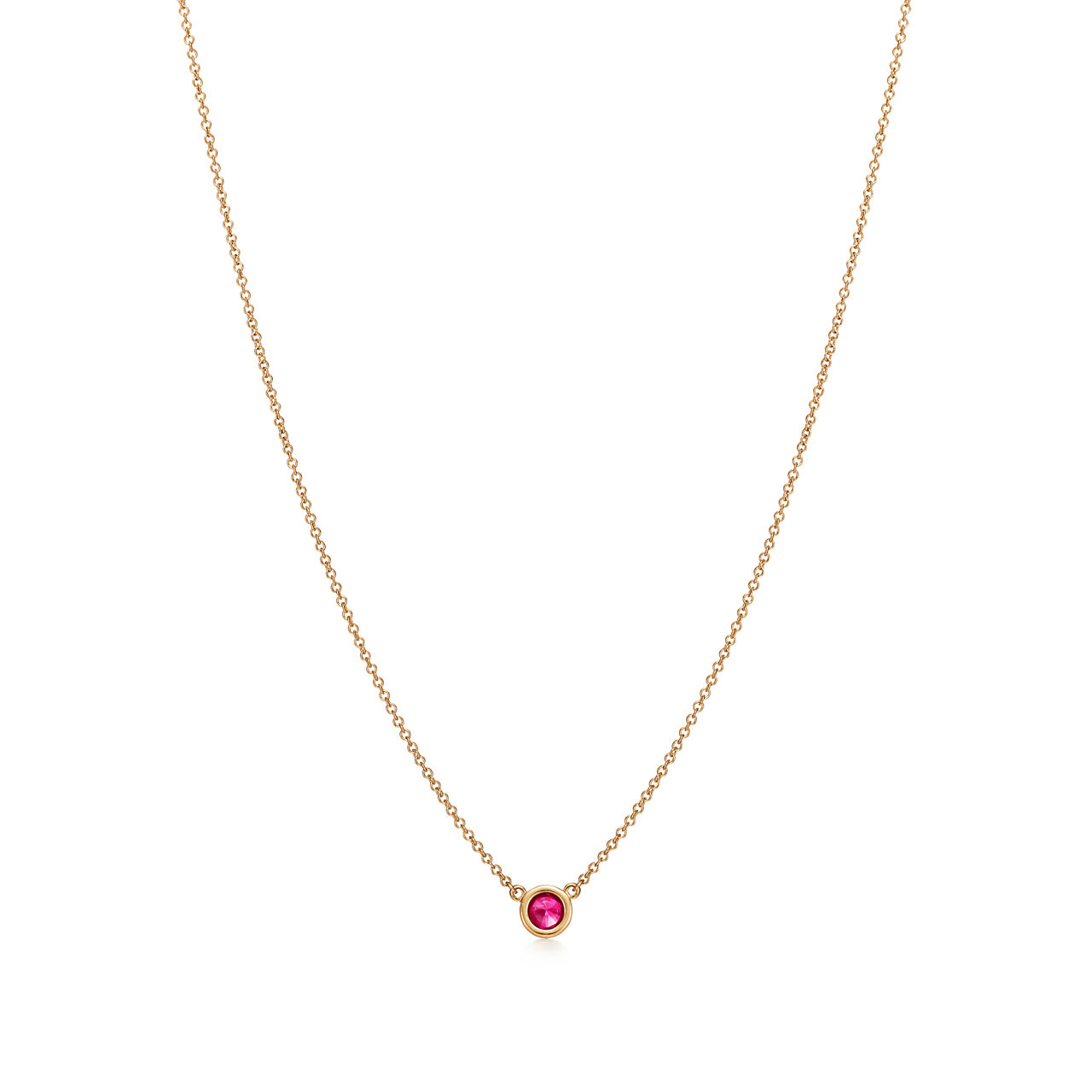 Elsa Peretti®:Color by the Yard Pendant in Yellow Gold with a Ruby image number 2