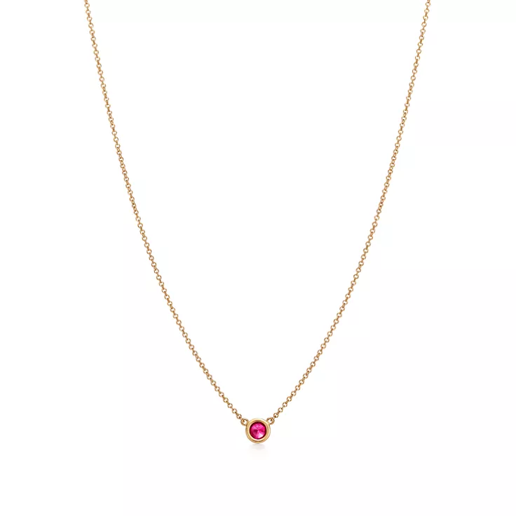 Elsa Peretti&reg;:Color by the Yard Pendant in Yellow Gold with a Ruby, 10