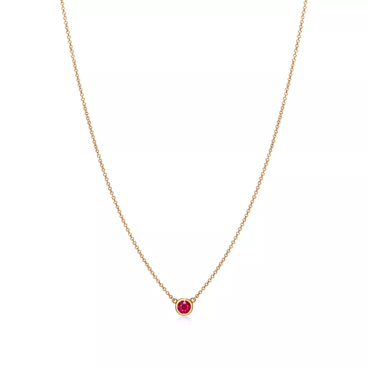 Elsa Peretti&reg;:Color by the Yard Pendant in Yellow Gold with a Ruby, 8