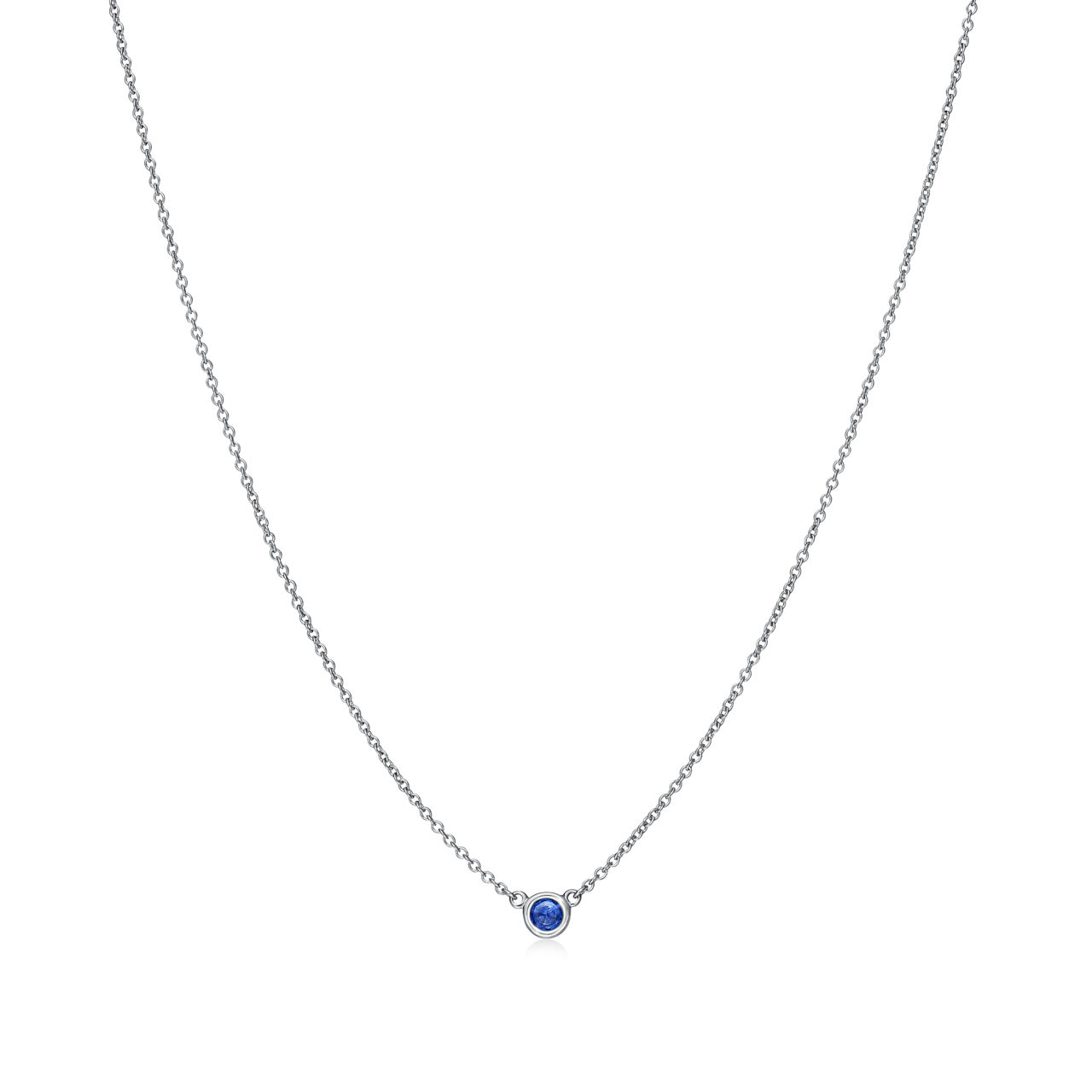 Elsa Peretti®:Color by the Yard Pendant in Platinum with a Sapphire image number 2