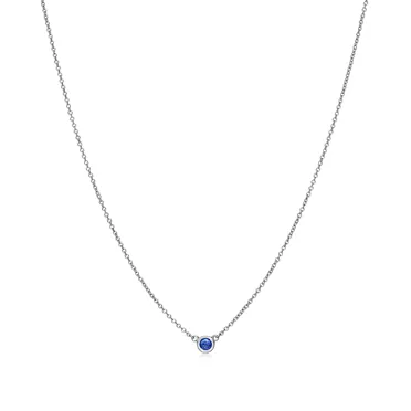 Elsa Peretti®:Color by the Yard Pendant in Platinum with a Sapphire, 2