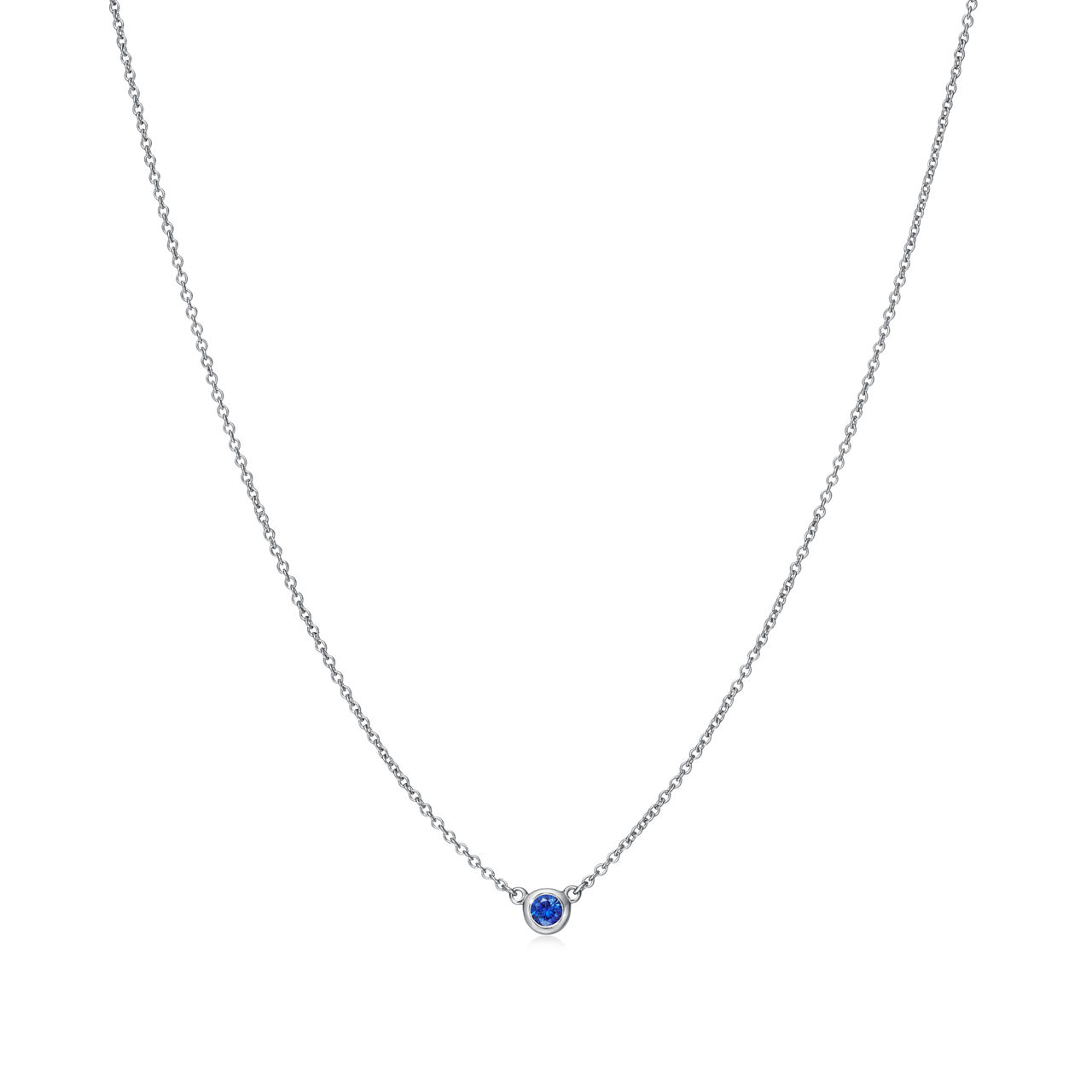 Elsa Peretti®:Color by the Yard Pendant in Platinum with a Sapphire image number 0