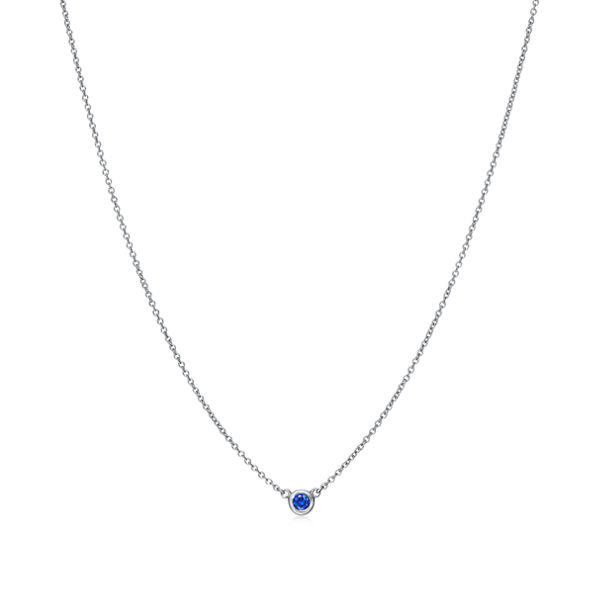 Elsa Peretti®:Color by the Yard Pendant in Platinum with a Sapphire