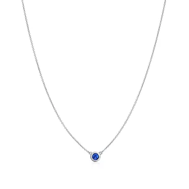 Elsa Peretti®:Color by the Yard Pendant in Platinum with a Sapphire, 2