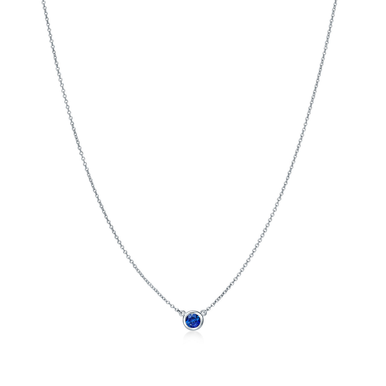 Elsa Peretti®:Color by the Yard Pendant in Platinum with a Sapphire image number 0