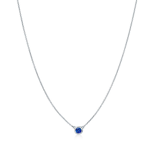 Elsa Peretti®:Color by the Yard Pendant in Platinum with a Sapphire