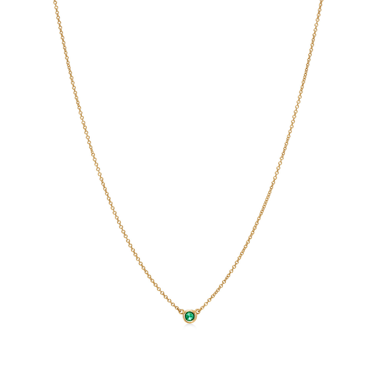 Elsa Peretti®:Color by the Yard Pendant in Yellow Gold with an Emerald image number 2