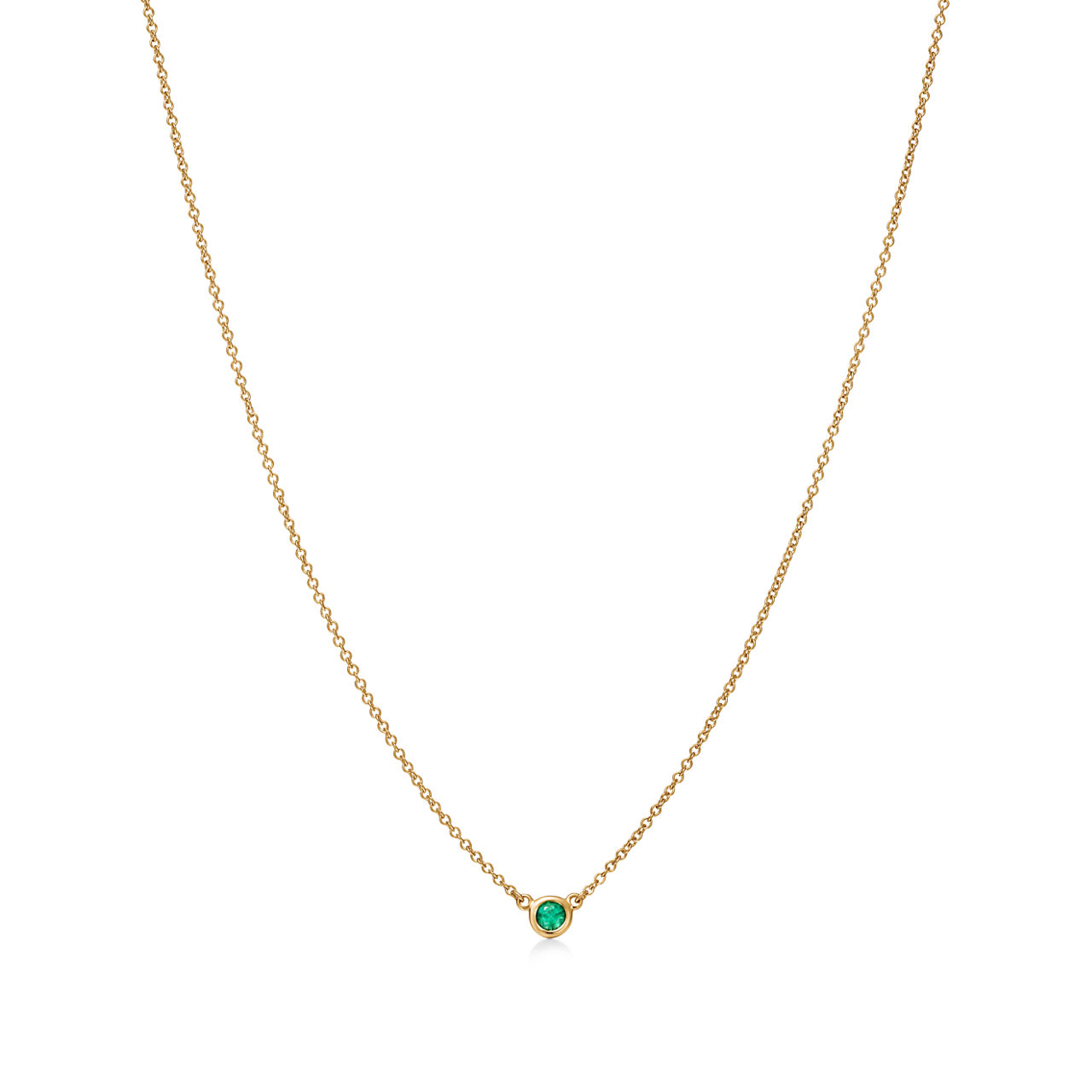 Elsa Peretti®:Color by the Yard Pendant in Yellow Gold with an Emerald image number 0