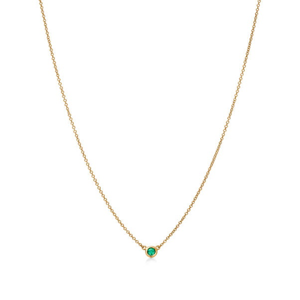 Elsa Peretti®:Color by the Yard Pendant in Yellow Gold with an Emerald