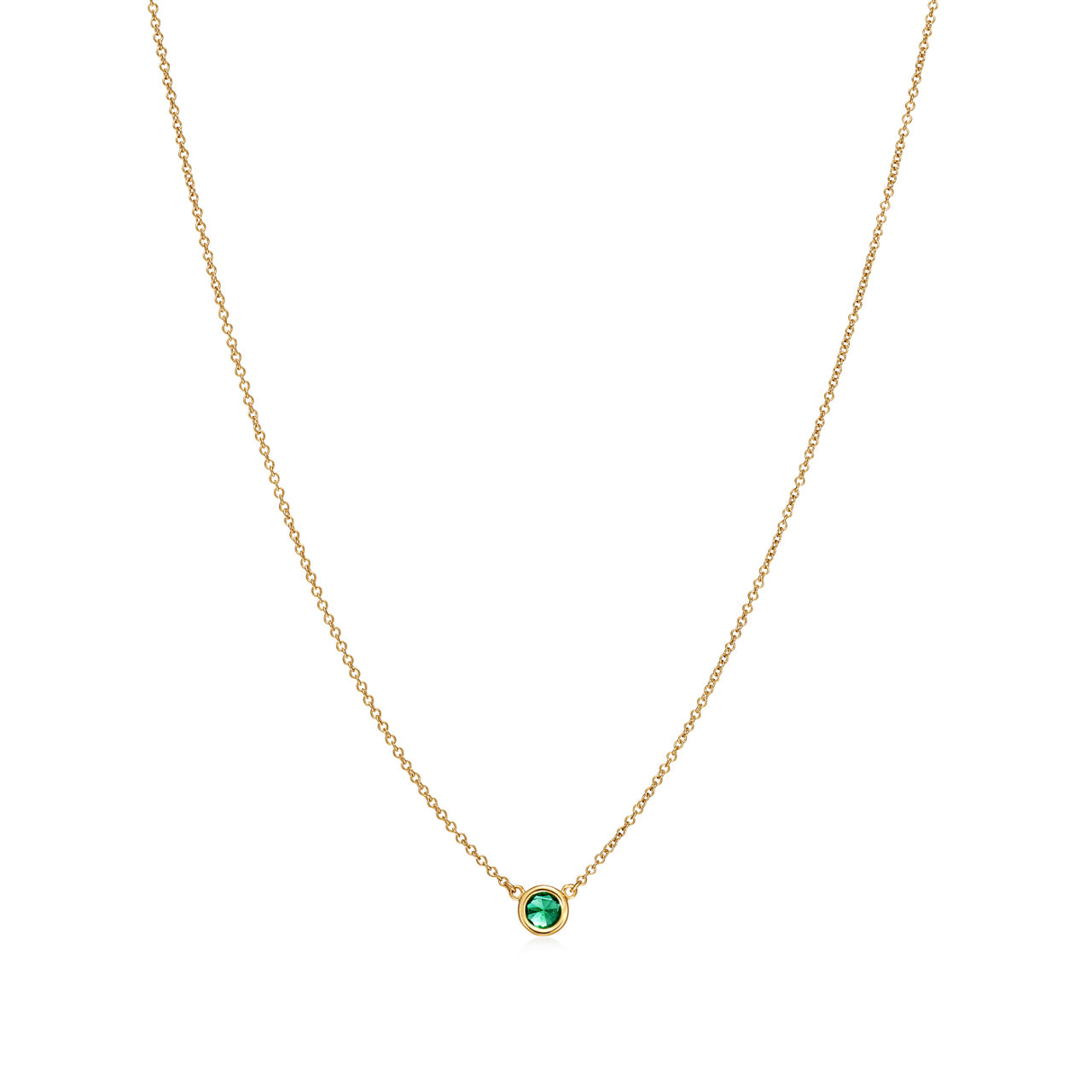 Elsa Peretti®:Color by the Yard Pendant in Yellow Gold with an Emerald image number 2