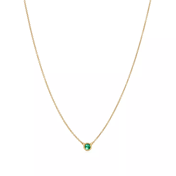 Elsa Peretti&reg;:Color by the Yard Pendant in Yellow Gold with an Emerald, 10