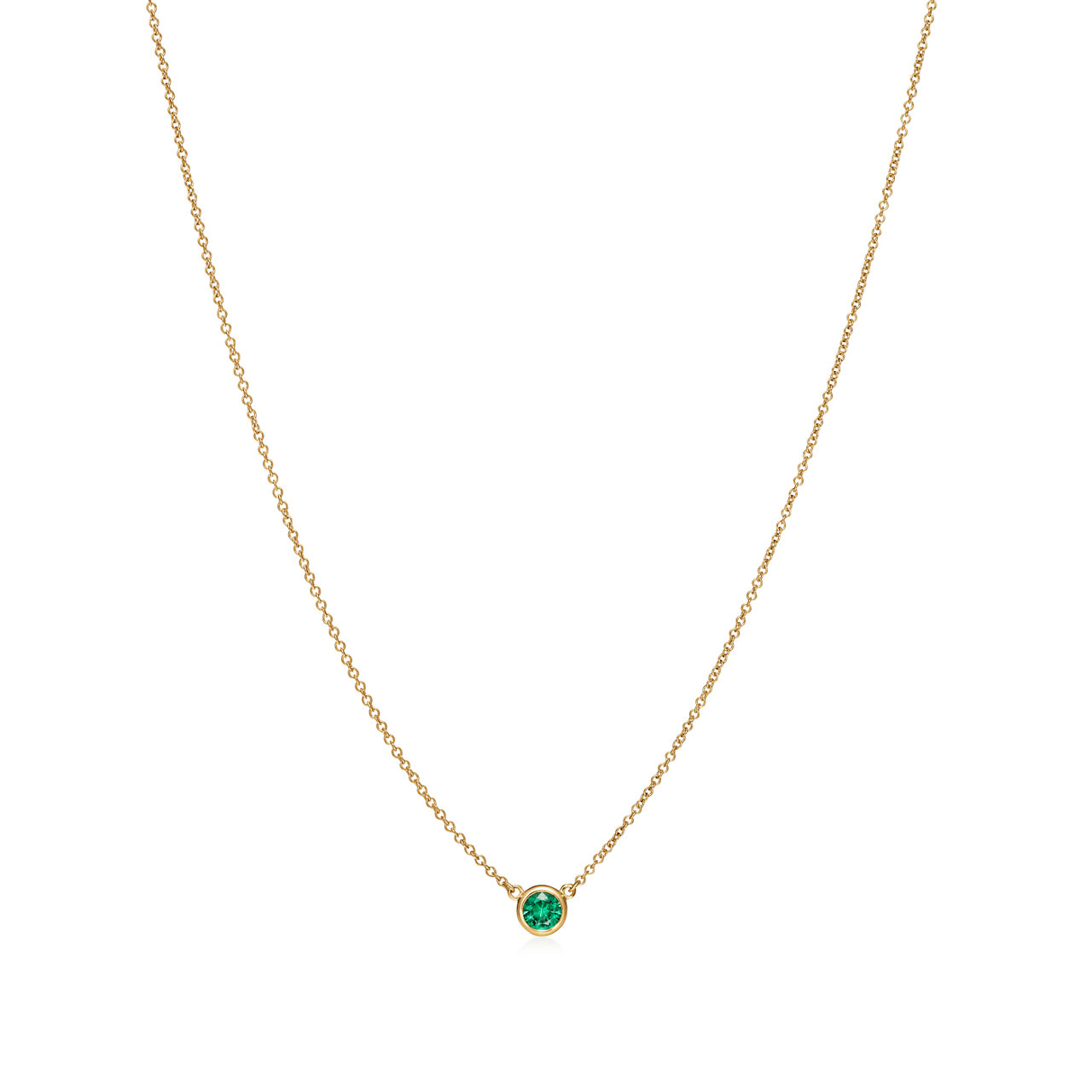 Elsa Peretti®:Color by the Yard Pendant in Yellow Gold with an Emerald image number 0