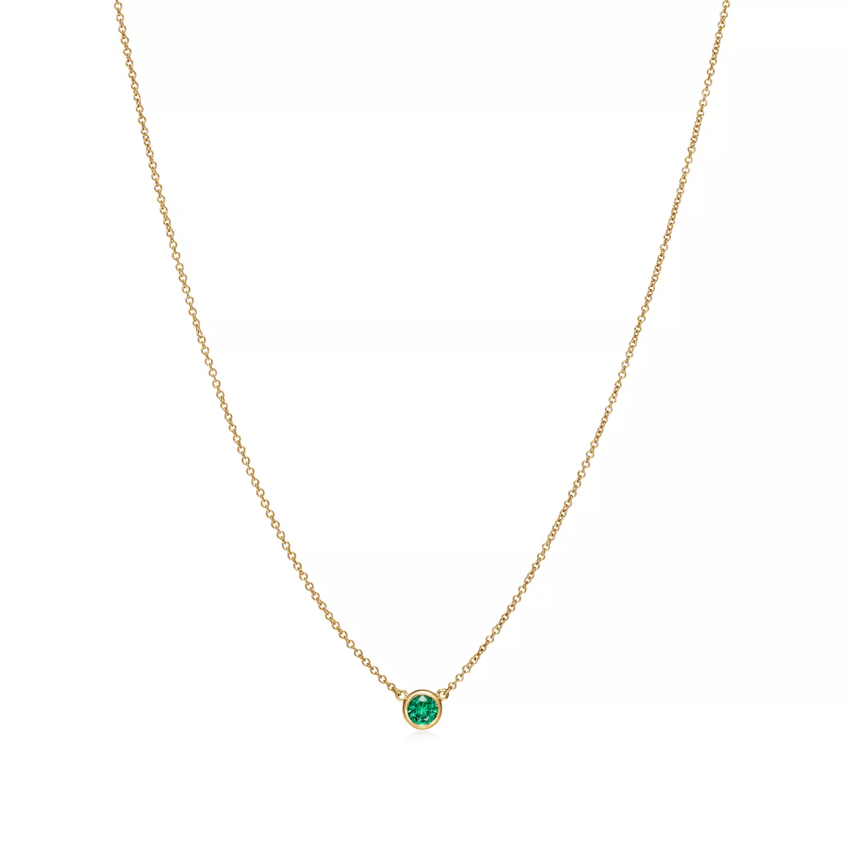 컬러 바이 더 야드 펜던트 옐로우 골드 소재에 에메랄드 세팅