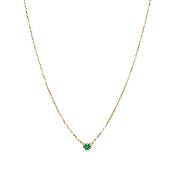 Elsa Peretti®:Color by the Yard Pendant in Yellow Gold with an Emerald