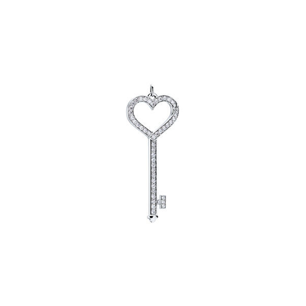 Tiffany Keys:Heart Key in Platinum with Diamonds, Small