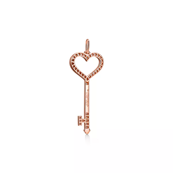Heart Key in Rose Gold with Diamonds, Small