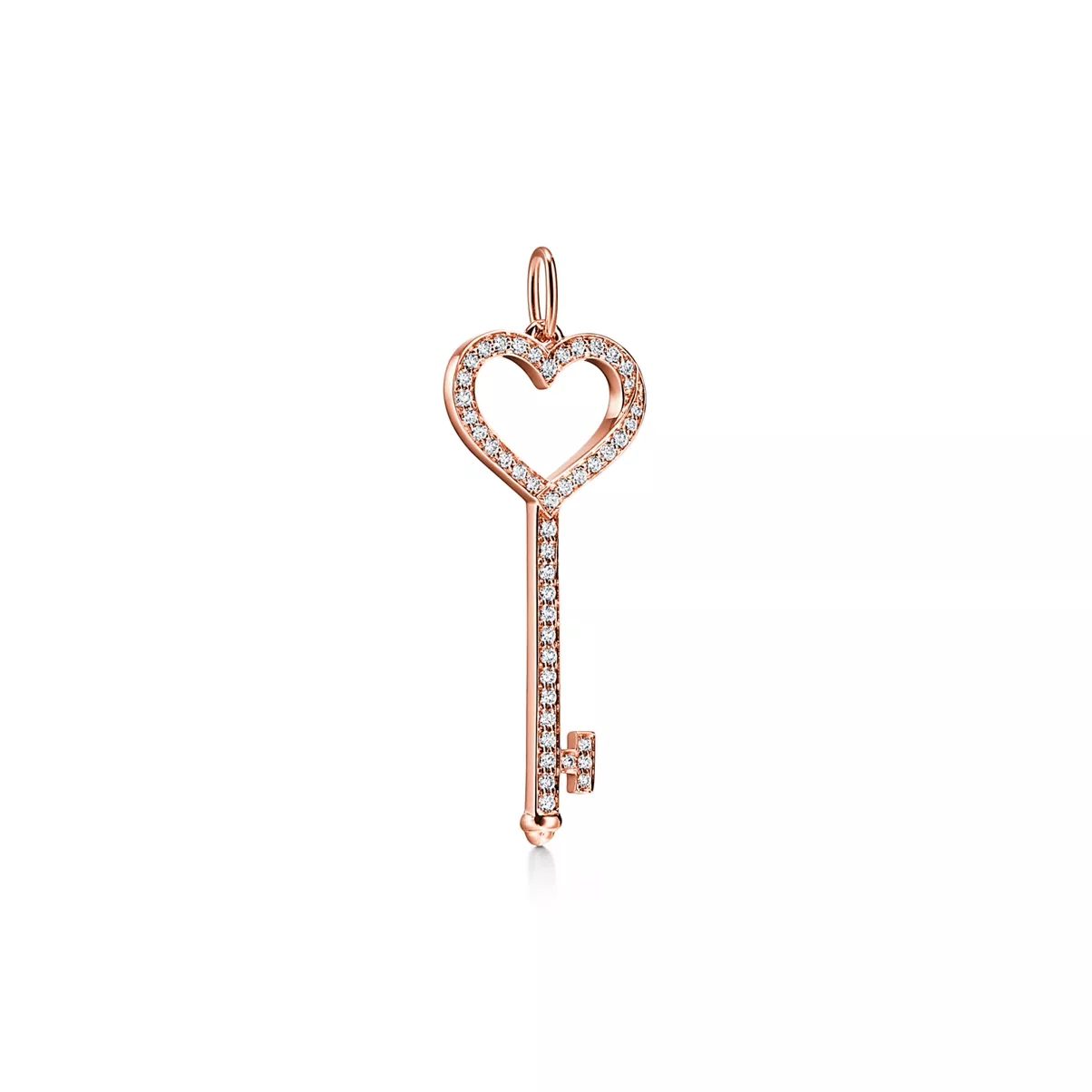 Heart Key in Rose Gold with Diamonds, Small