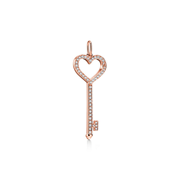 Tiffany Keys:Heart Key in Rose Gold with Diamonds, Small