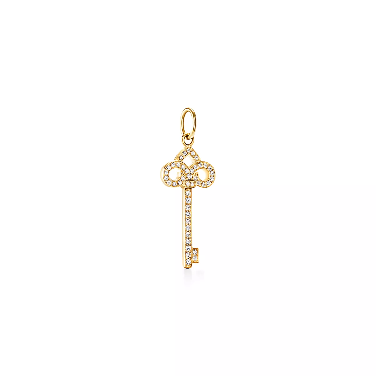 Tiffany Keys Key 18K 옐로우 골드 라운드 브릴리언트 다이아몬드 One Scale