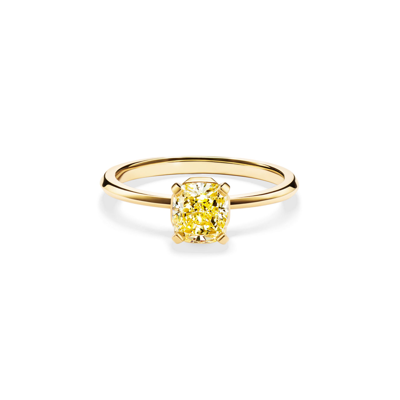 Tiffany True® Engagement Ring with a Cushion-cut Yellow Diamond in 18k ...