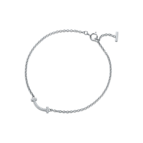 Tiffany T:Smile Bracelet in White Gold with Diamonds