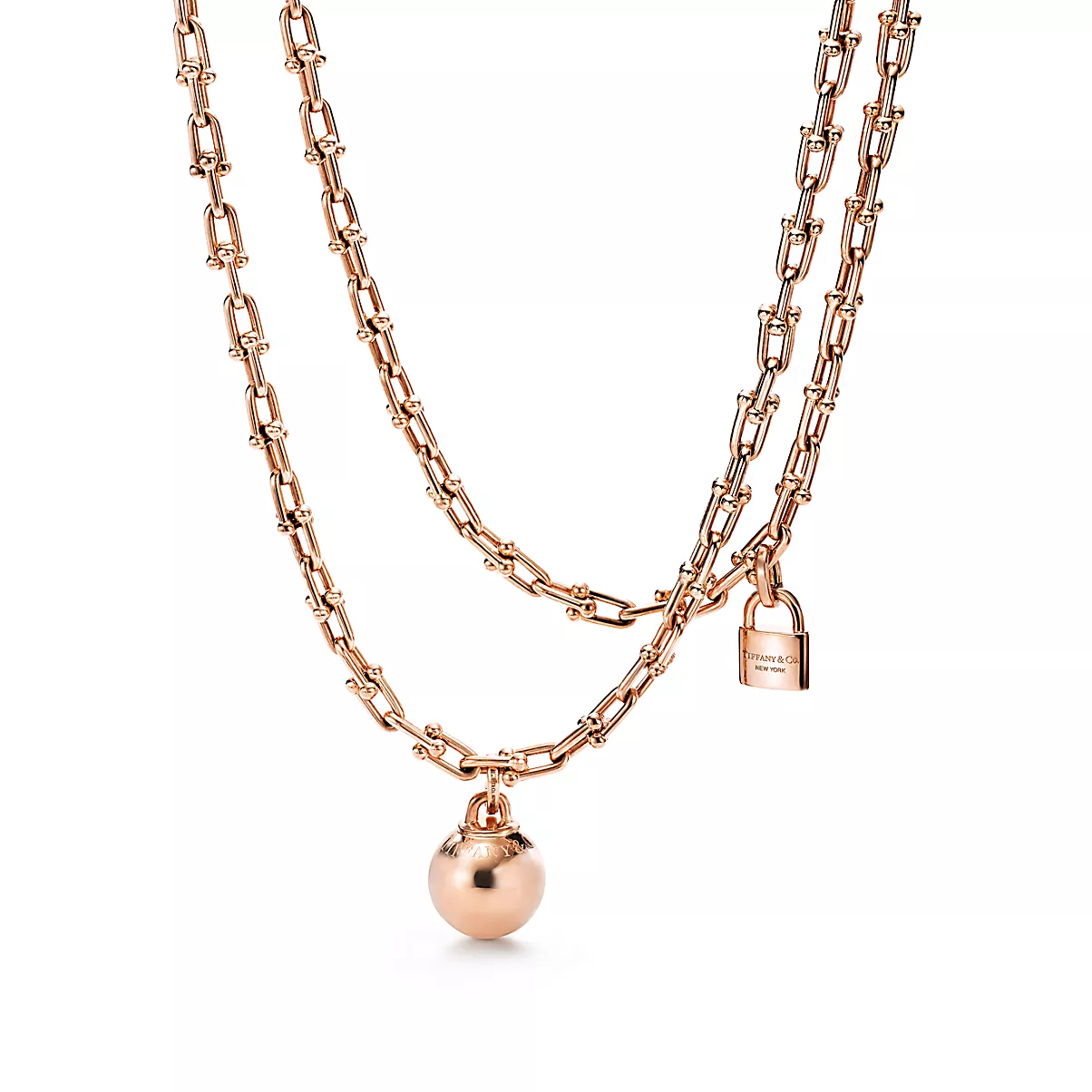 Tiffany HardWear Necklace 18K 로즈 골드 No Gemstone One Scale