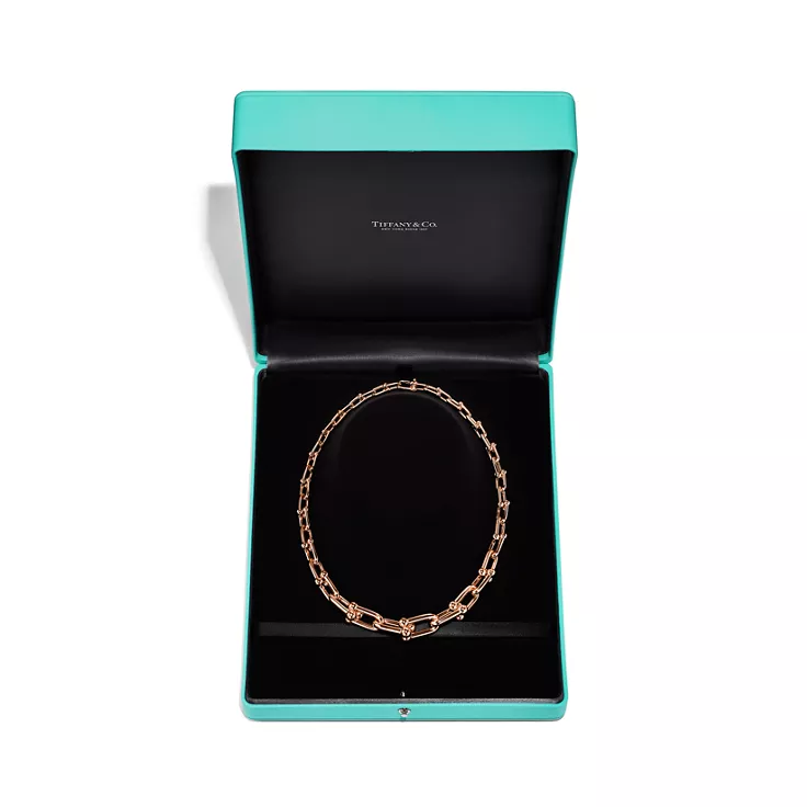 Tiffany HardWear:Graduated Link Necklace in Rose Gold, 4