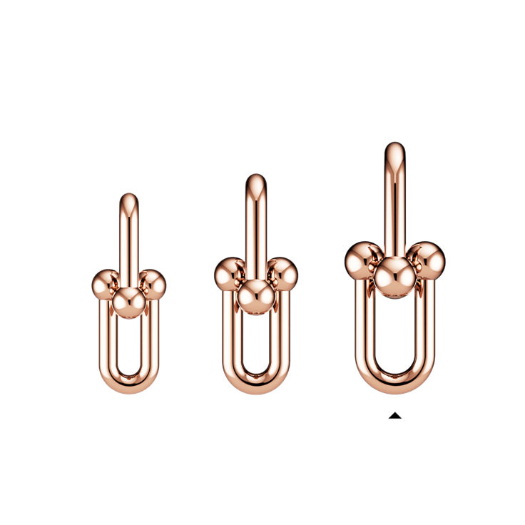 Tiffany HardWear:Extra Large Link Earrings in Rose Gold image number 4